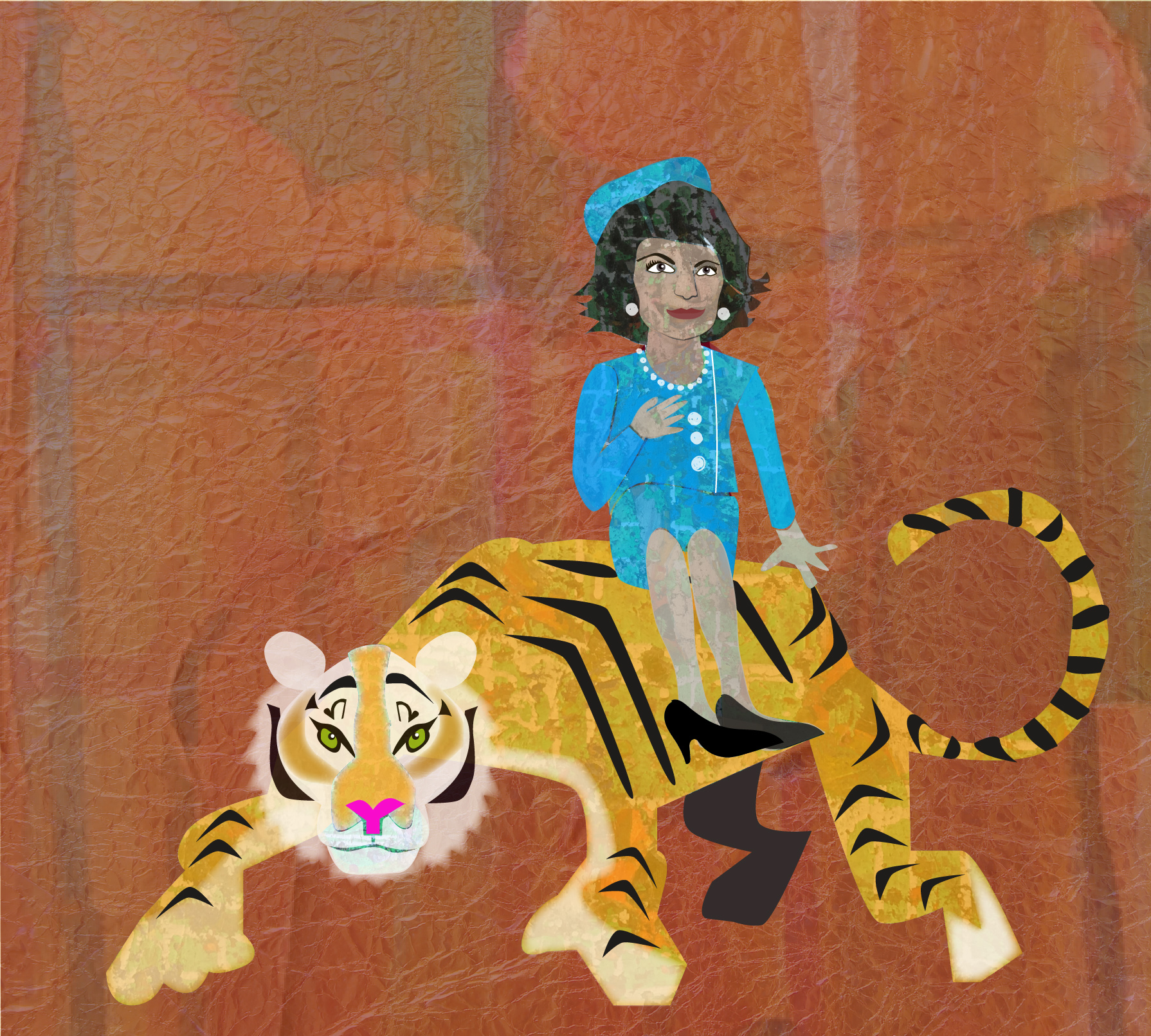 Jackie O Rides a Tiger